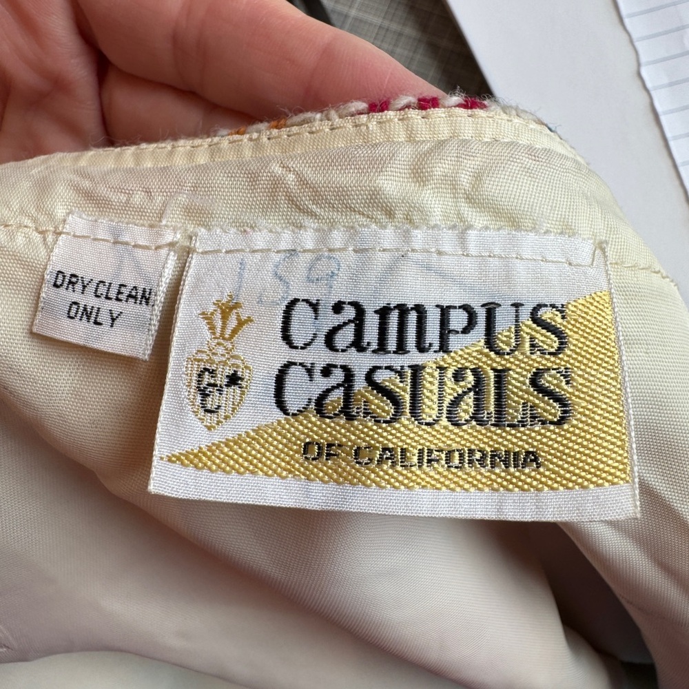 Campus Casuals Women's Cream Jacket - Campus Casuals of California vintage vest